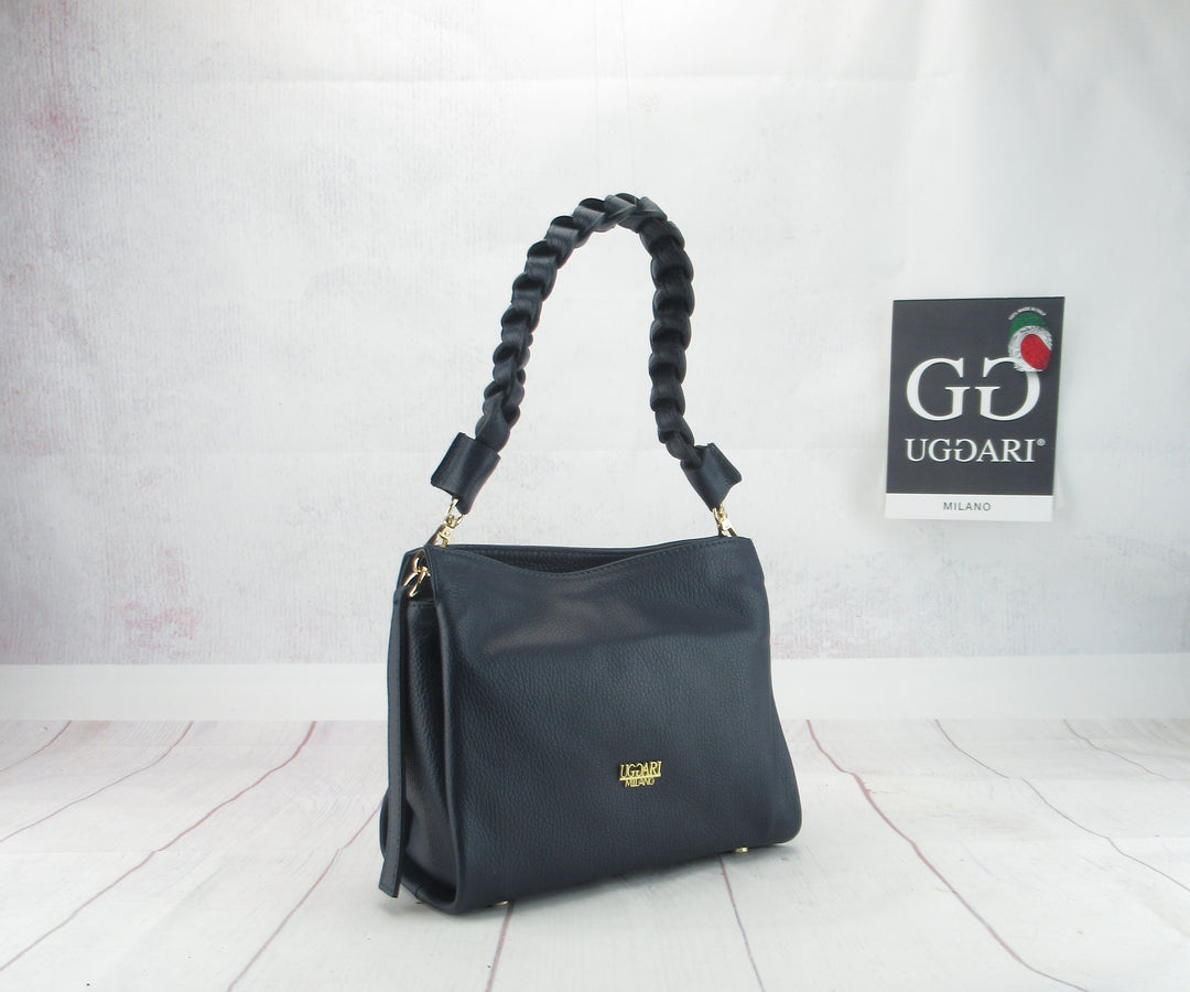 Sacca misura media francy pelle dollaro con tracolla intrecciata