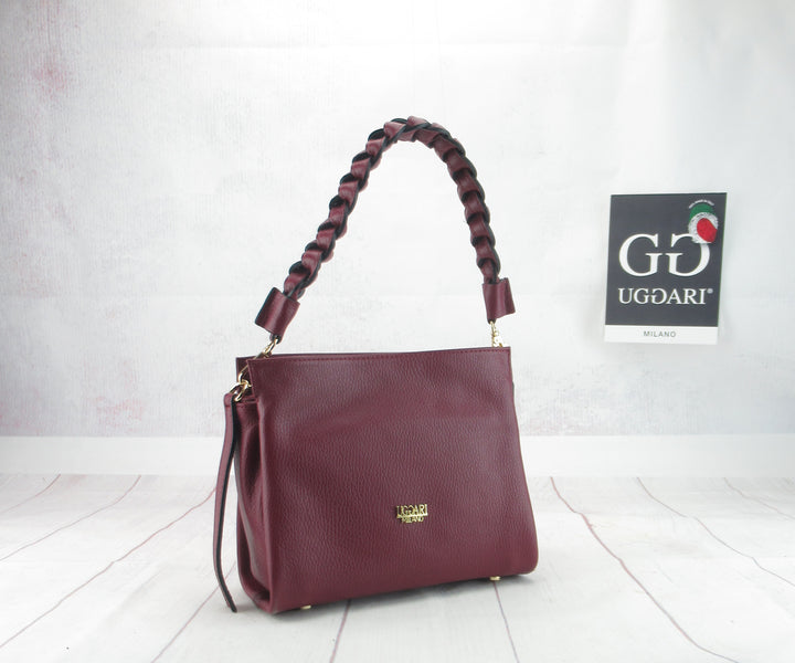 Sacca misura media francy pelle dollaro con tracolla intrecciata