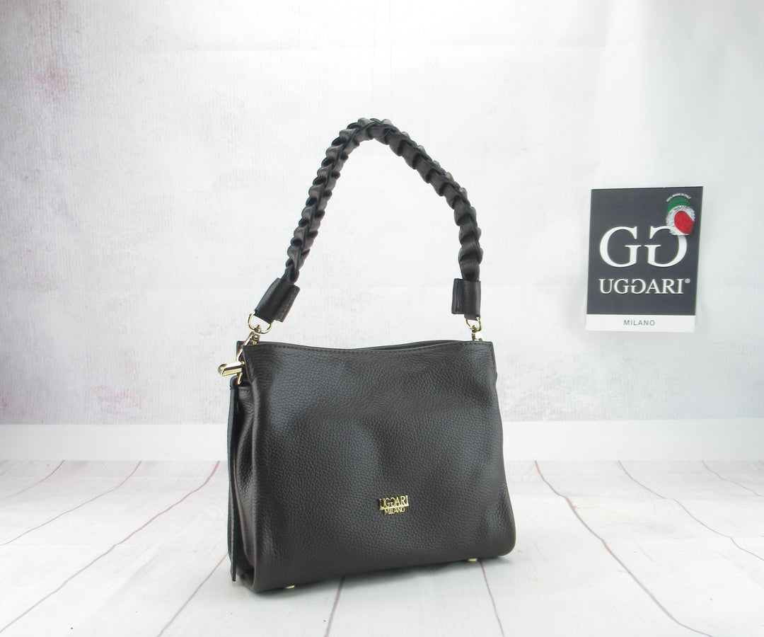 Sacca misura media francy pelle dollaro con tracolla intrecciata