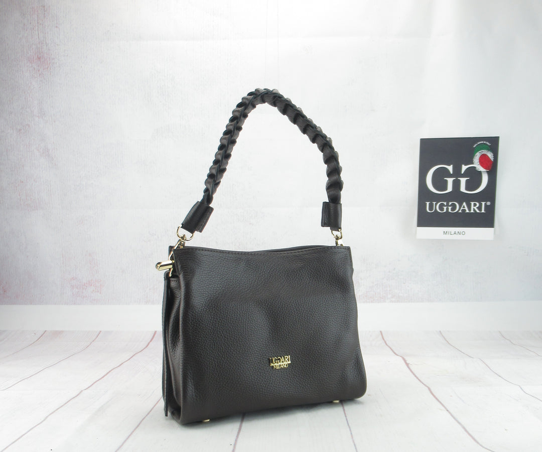 Sacca misura media francy pelle dollaro con tracolla intrecciata