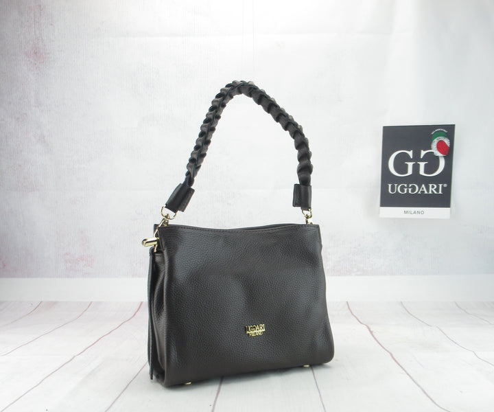 Sacca misura media francy pelle dollaro con tracolla intrecciata