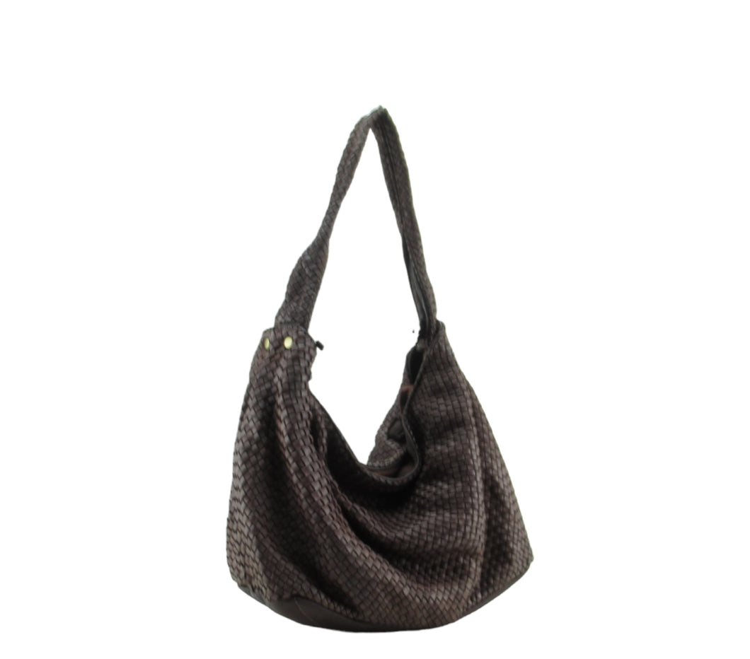 sacca mary in pelle intrecciata  tinto in capo ( lavato ) sconto 20% al check out