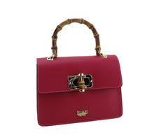Load image into Gallery viewer, Borsa a Mano misura media pelle liscia manico in bambu
