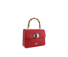 Load image into Gallery viewer, Borsa a Mano misura media pelle liscia manico in bambu

