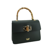 Load image into Gallery viewer, Borsa a Mano misura media pelle liscia manico in bambu
