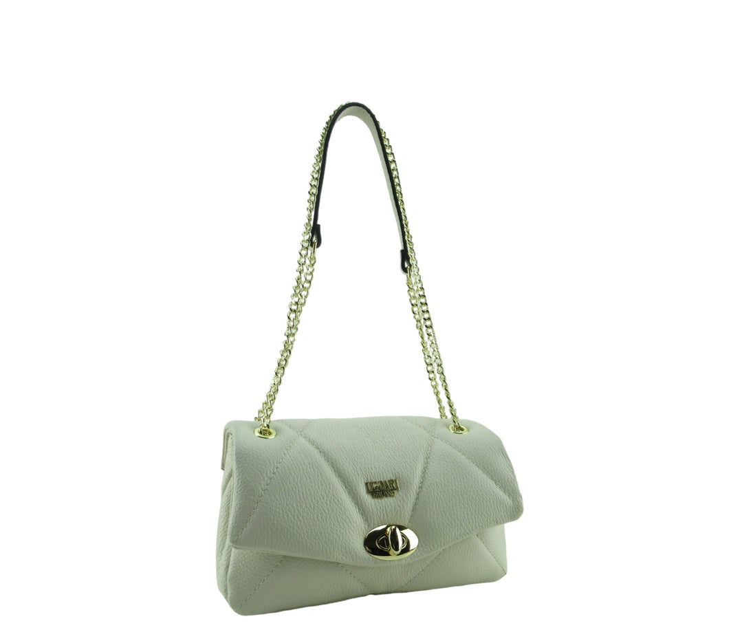 Pochette pelle dollaro trapuntata