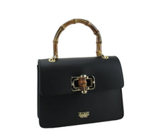 Load image into Gallery viewer, Borsa a Mano misura media pelle liscia manico in bambu
