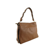 Load image into Gallery viewer, Borsa sacca francesca pelle dollaro con tracolla intrecciata
