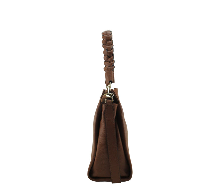 Borsa sacca francesca pelle dollaro con tracolla intrecciata