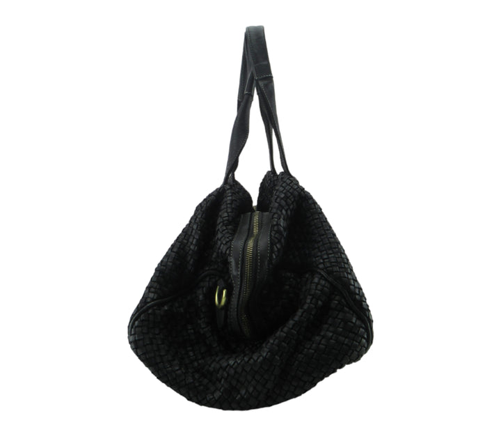 Large handbag in garment-dyed calfskin 
