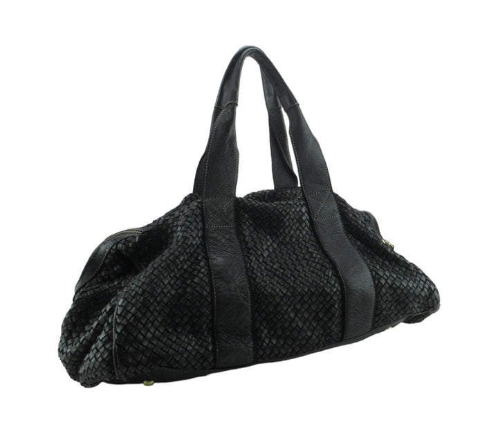Large handbag in garment-dyed calfskin 