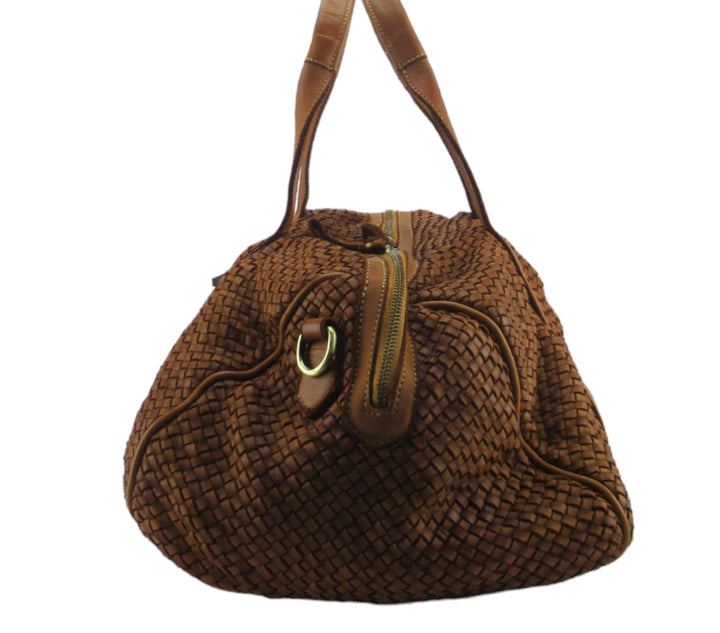 Large handbag in garment-dyed calfskin 
