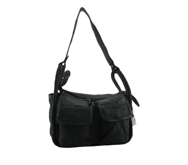 Faby bag in garment-dyed woven leather (washed) 