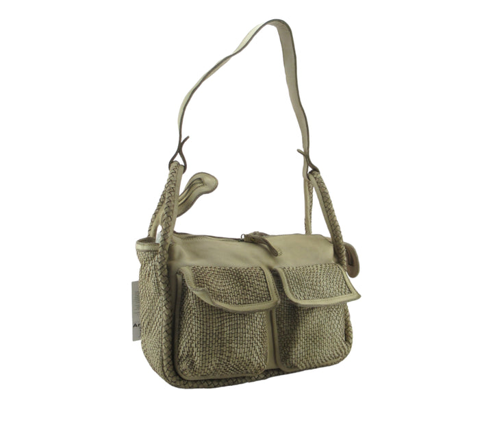 Faby bag in garment-dyed woven leather (washed) 