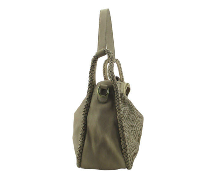 Faby bag in garment-dyed woven leather (washed) 