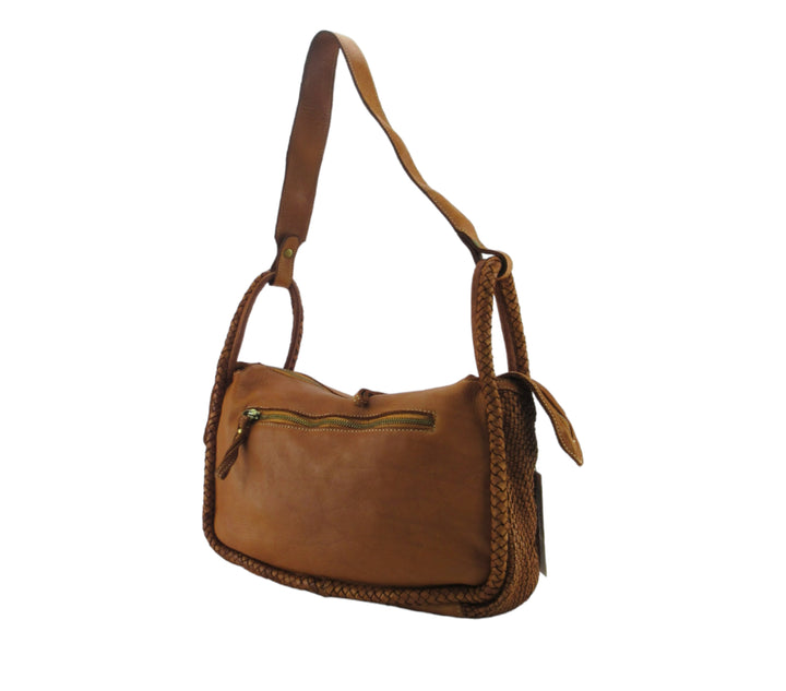 Faby bag in garment-dyed woven leather (washed) 