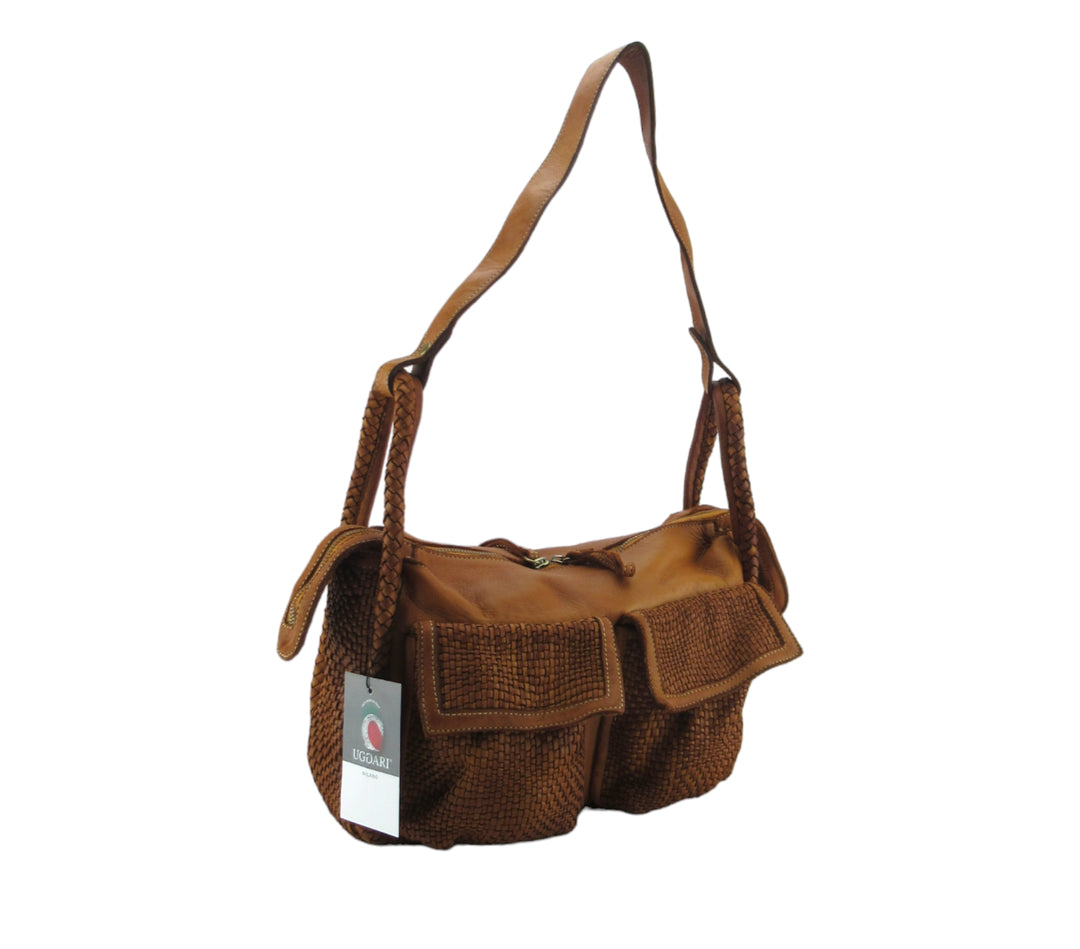 Faby bag in garment-dyed woven leather (washed) 