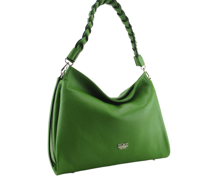 Borsa sacca francesca pelle dollaro con tracolla intrecciata