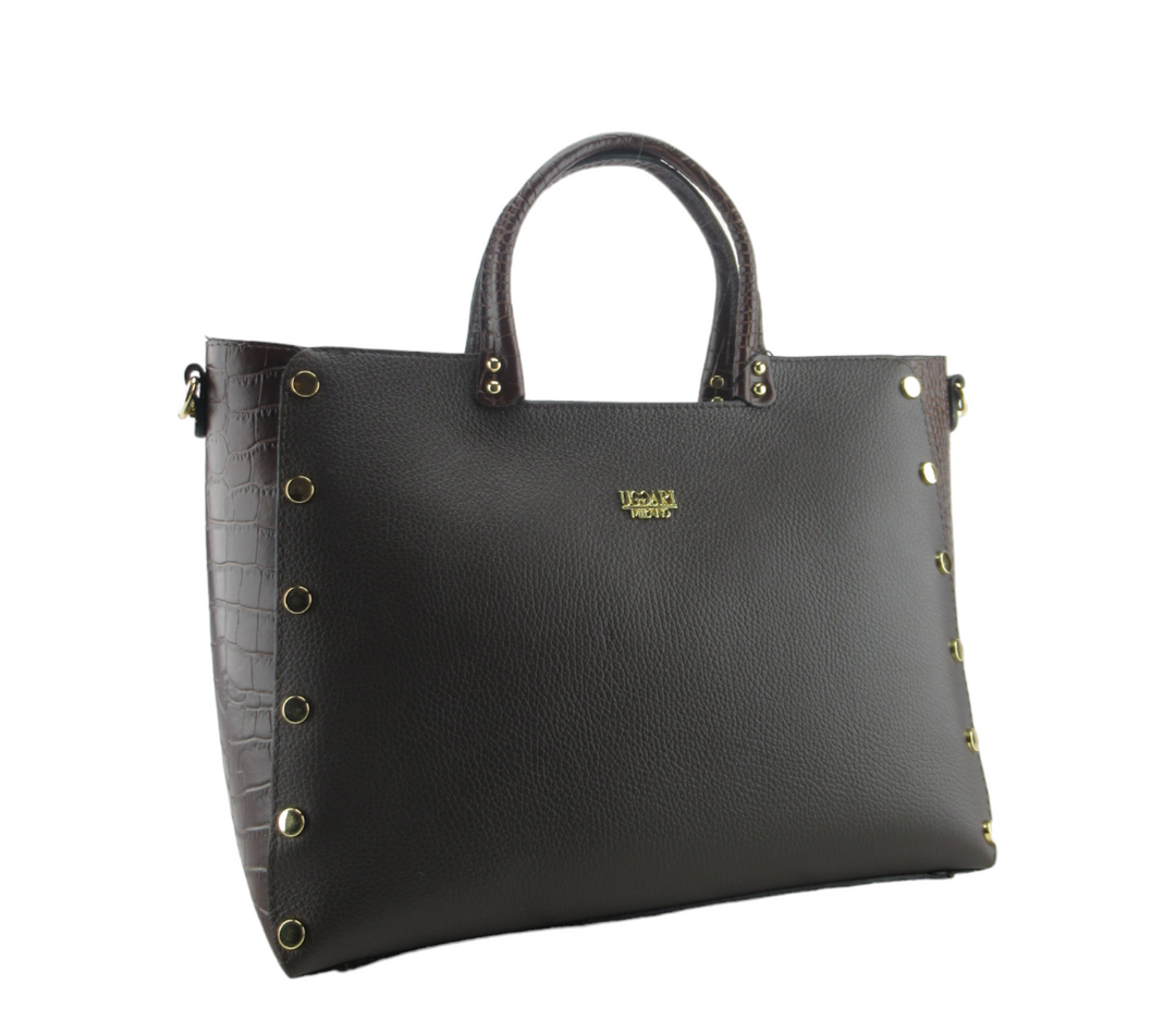 Martina briefcase hand made in dollar and coconut leather