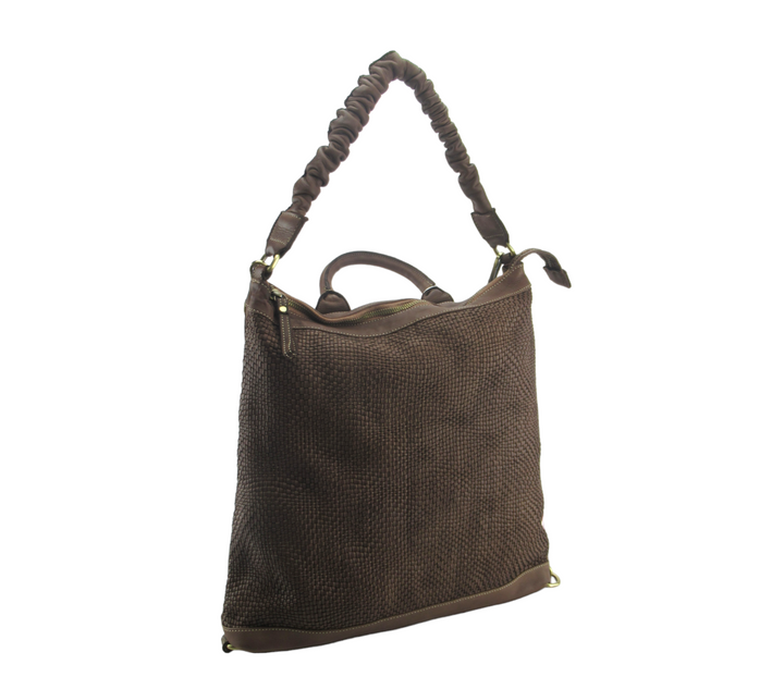 Khatrin bag and backpack in garment-dyed woven leather 
