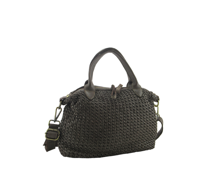 Mimma hand bag in finely woven leather