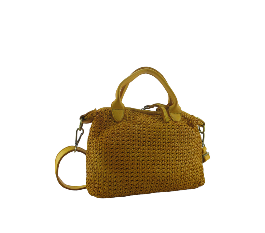 Mimma hand bag in finely woven leather