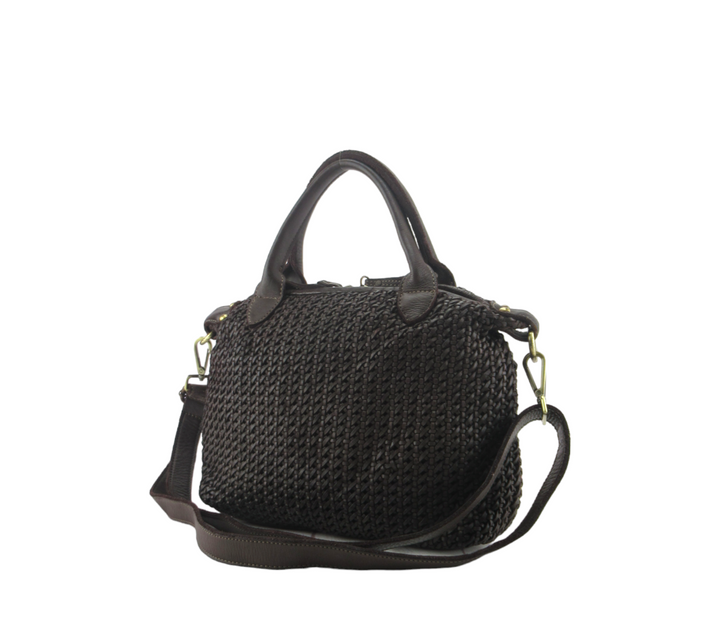 Mimma hand bag in finely woven leather