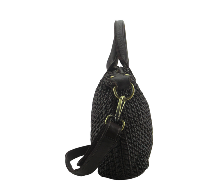 Mimma hand bag in finely woven leather