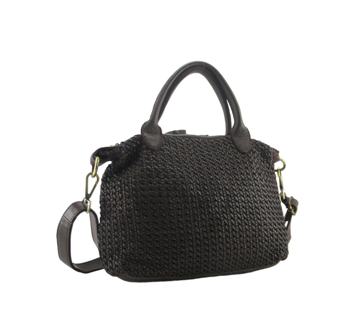 Mimma hand bag in finely woven leather