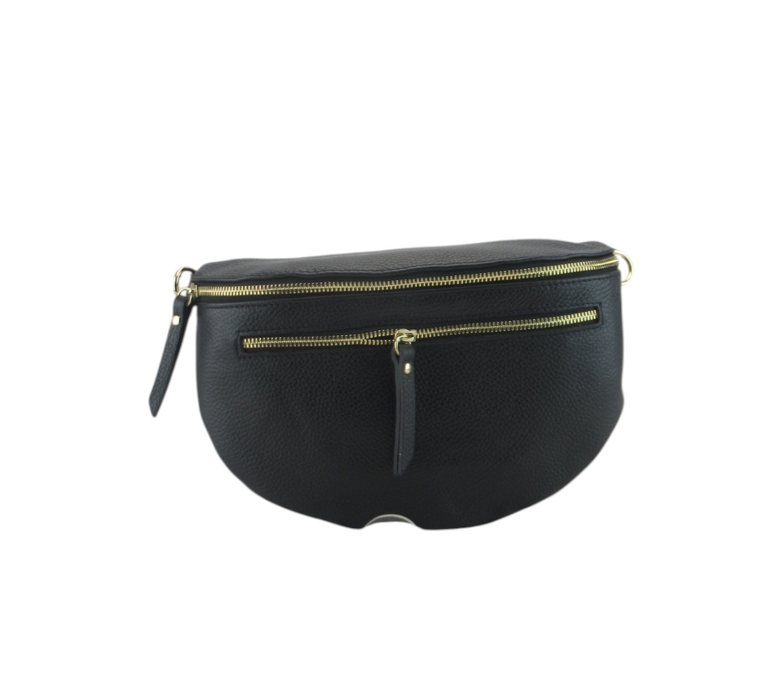 ludy trasversale semitonda con doppia  chiusura zip misura media pelle Dollaro