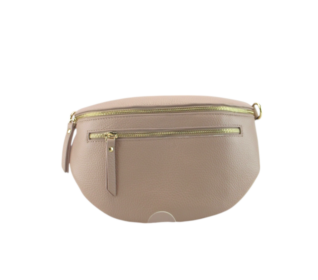 ludy trasversale semitonda con doppia  chiusura zip misura media pelle Dollaro