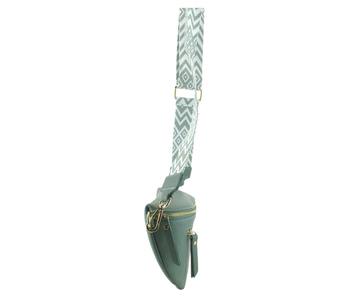 ludy trasversale semitonda con doppia  chiusura zip misura media pelle Dollaro