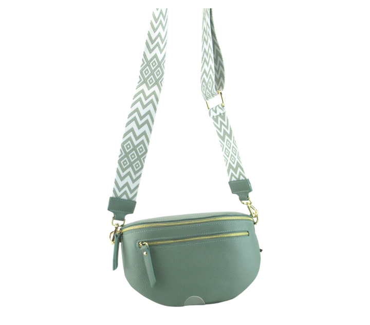 ludy trasversale semitonda con doppia  chiusura zip misura media pelle Dollaro