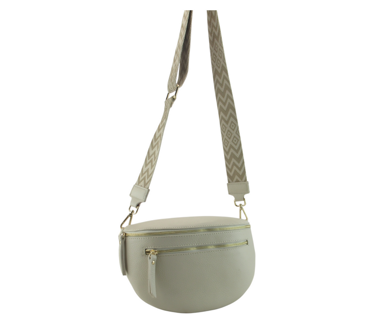 ludy trasversale semitonda con doppia  chiusura zip misura media pelle Dollaro