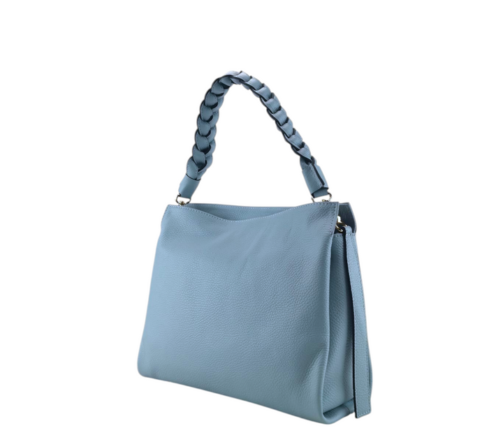 Borsa sacca francesca pelle dollaro con tracolla intrecciata