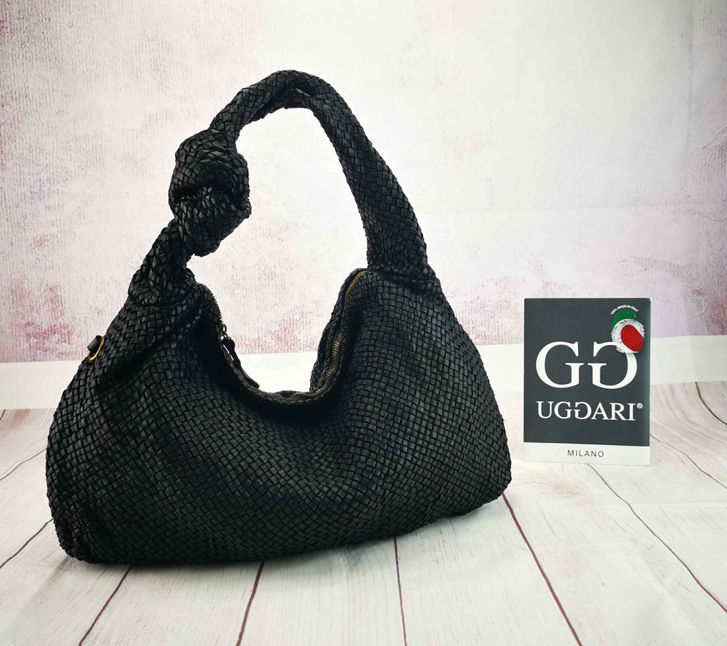 sacca in pelle intrecciata  tinto in capo ( lavato ) sconto 20% al check out