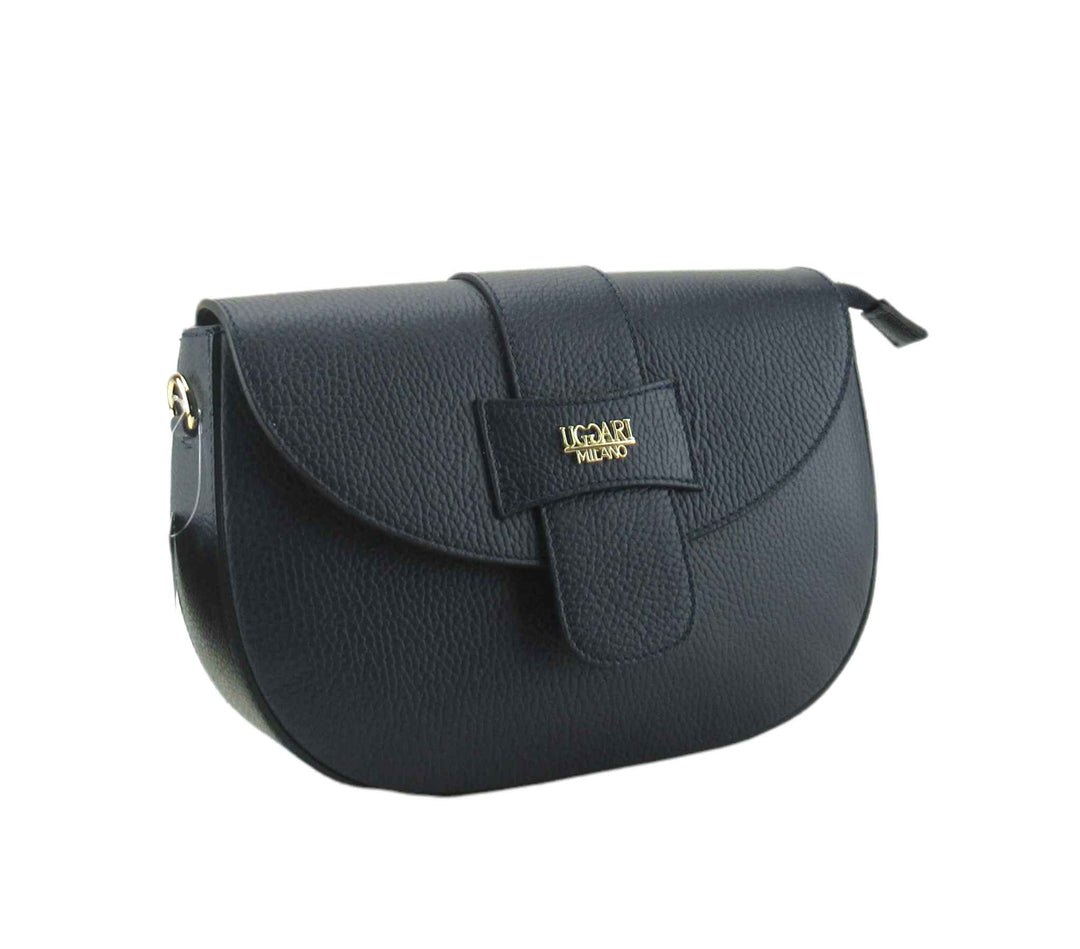 Laura dollar leather postman bag with double leather shoulder strap 