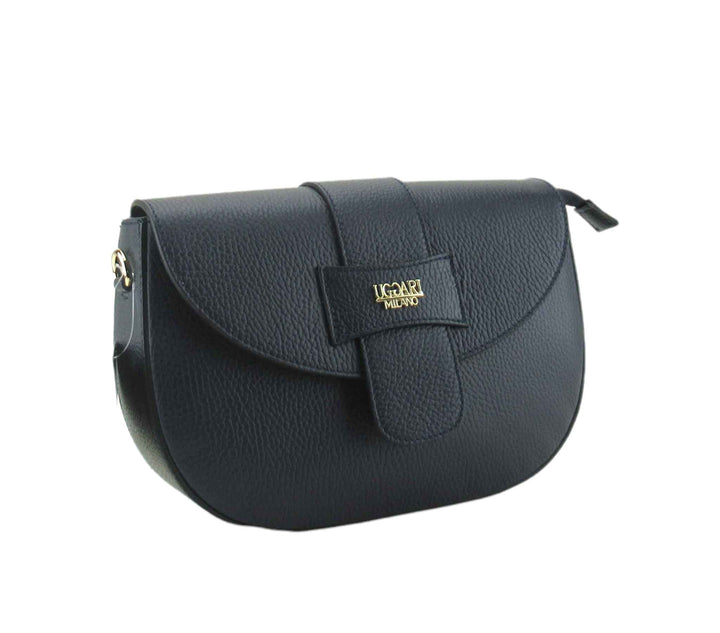 Laura dollar leather postman bag with double leather shoulder strap 
