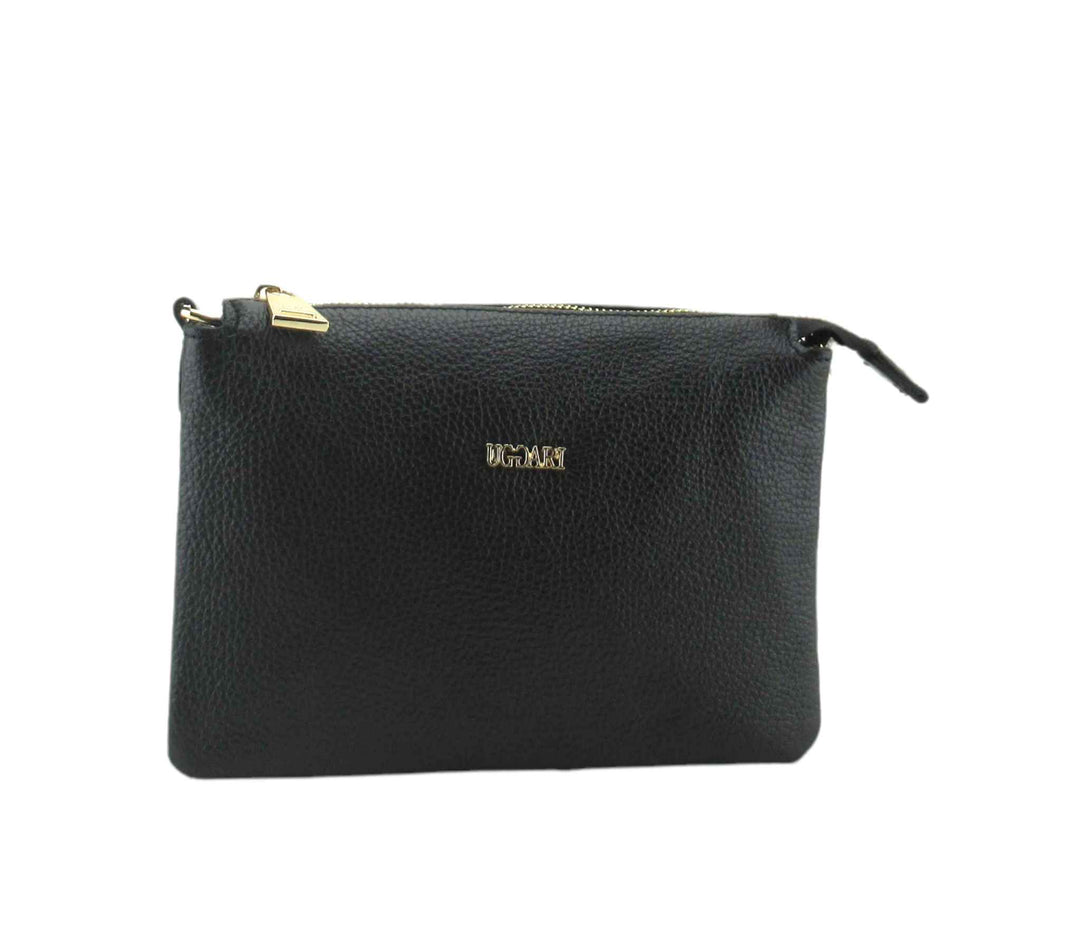Small Leather Dollar Shoulder Bag with 3 compartments 
