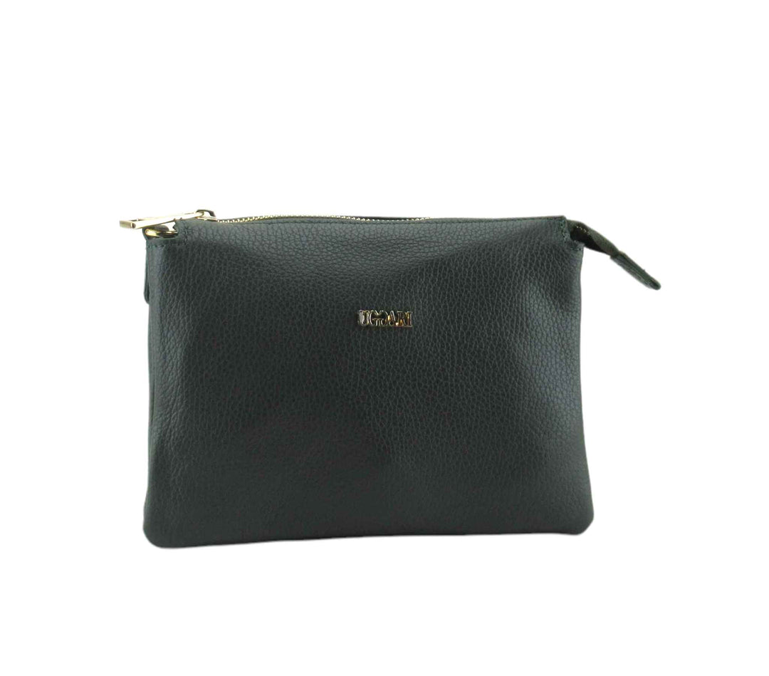 Small Leather Dollar Shoulder Bag with 3 compartments 
