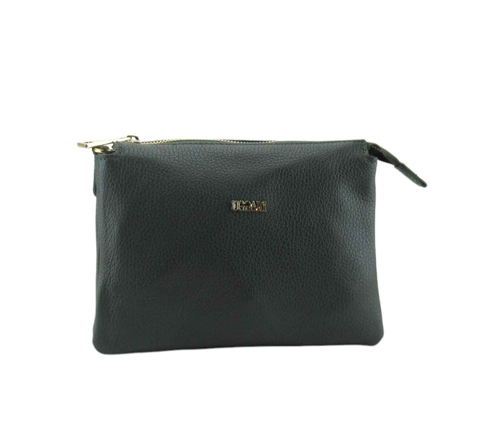 Small Leather Dollar Shoulder Bag with 3 compartments 