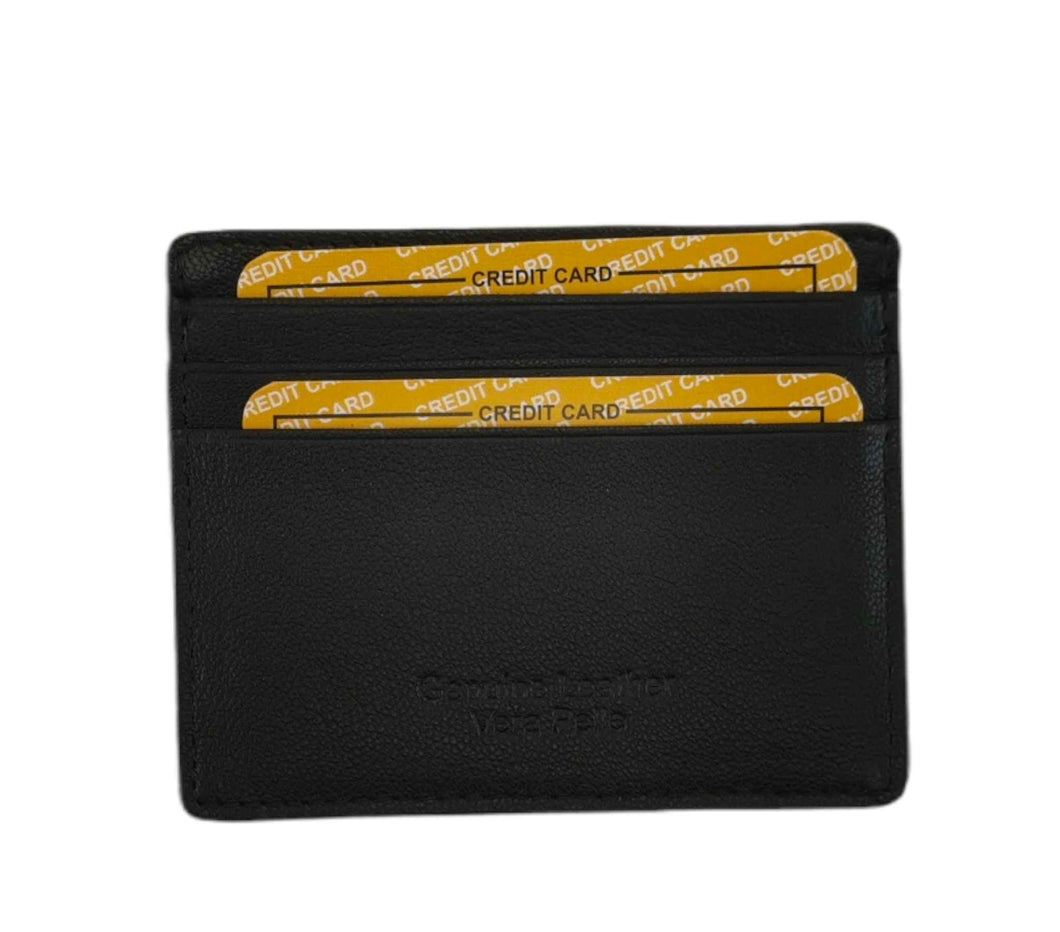 Porta carte piatto in morbida pelle