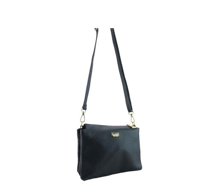 Small Leather Dollar Shoulder Bag with 3 compartments 