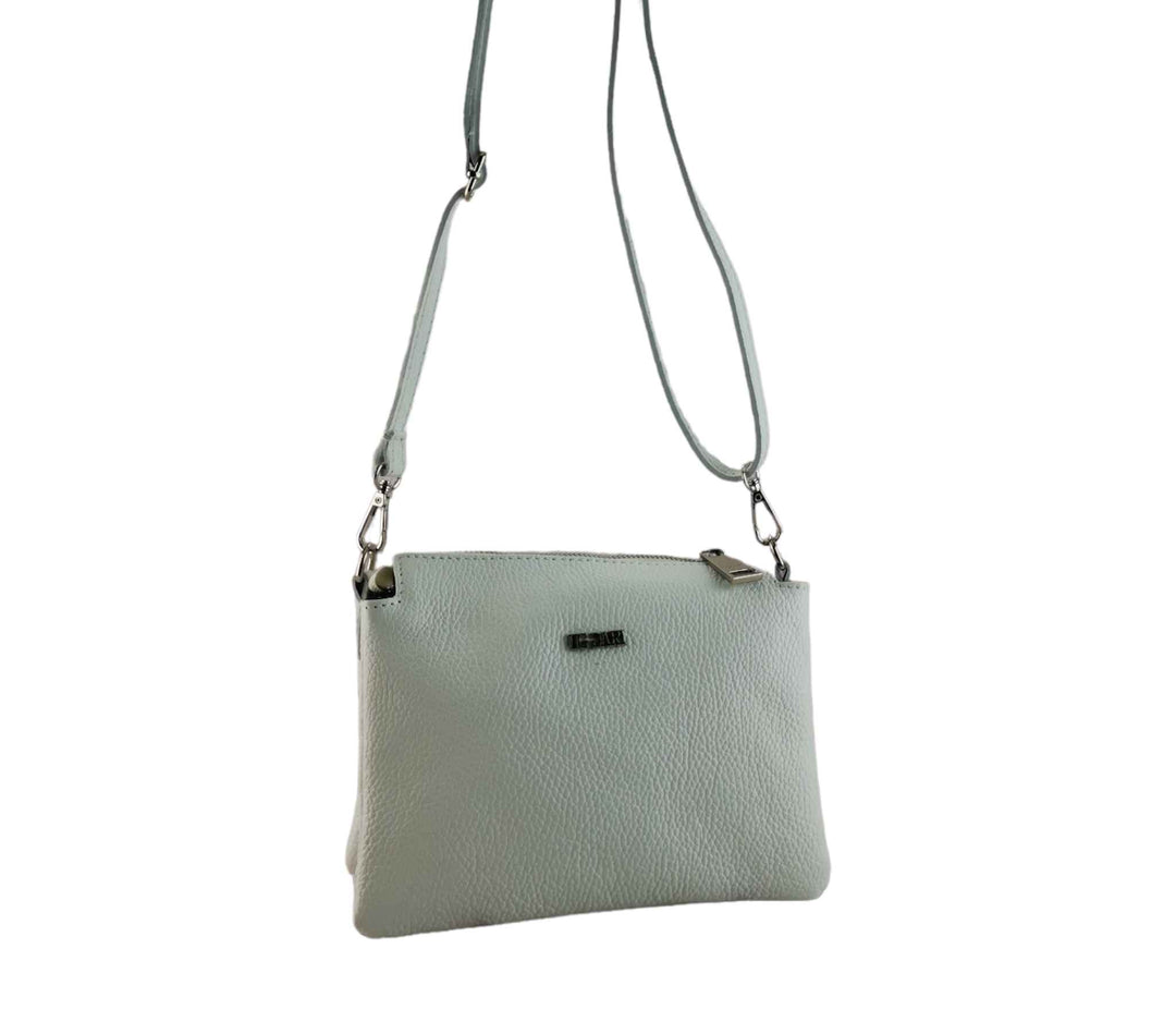 Small Leather Dollar Shoulder Bag with 3 compartments 