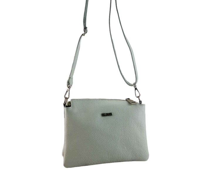 Small Leather Dollar Shoulder Bag with 3 compartments 